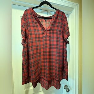 Torrid Red and Black Plaid Blouse